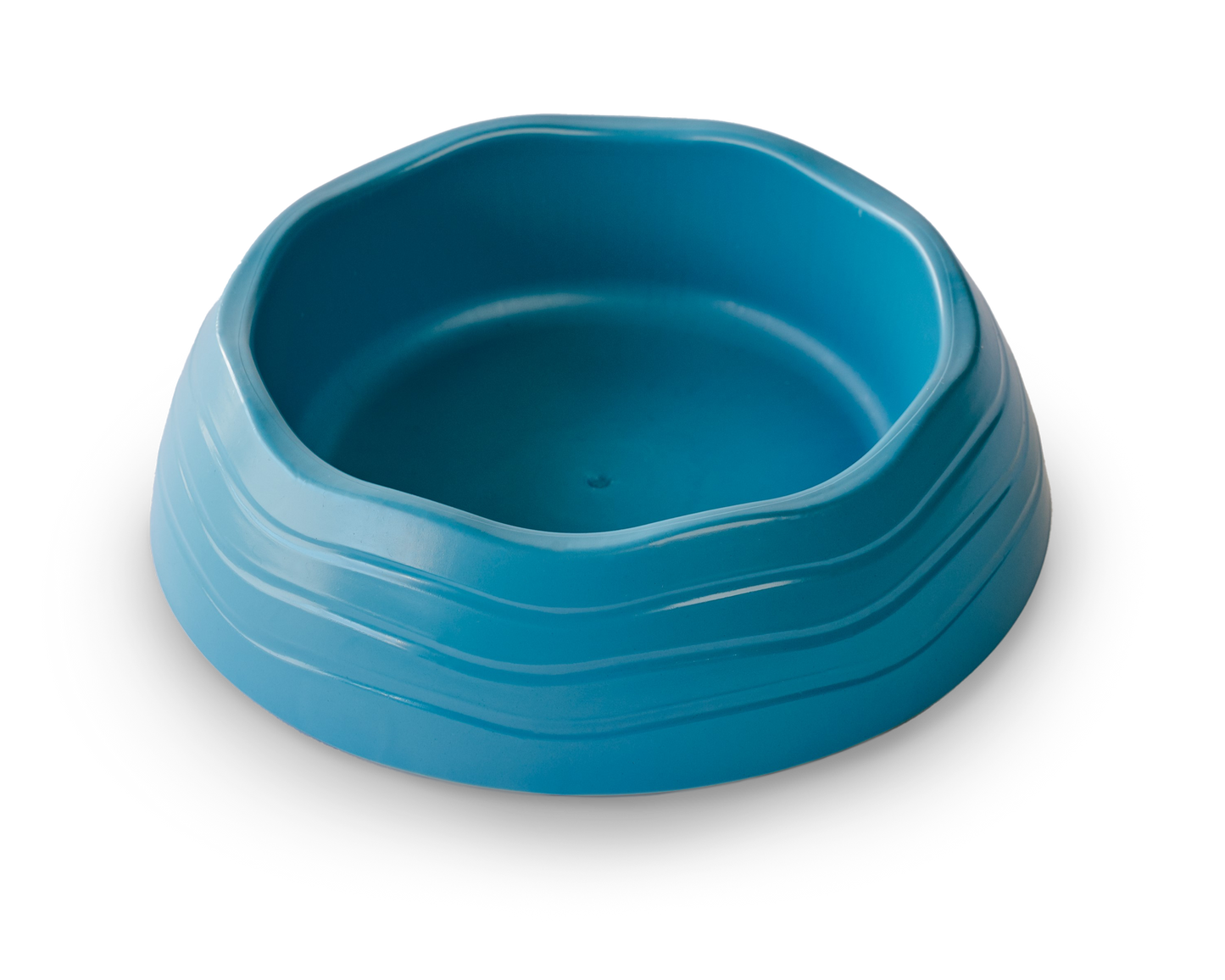 View of the Recycled Ocean Plastic Dog Bowl in blue color with a sleek and modern design.