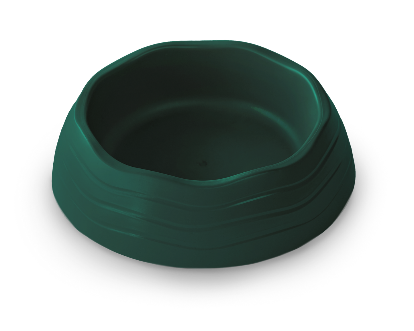 View of the Recycled Ocean Plastic Dog Bowl in green color highlighting its eco-friendly material.