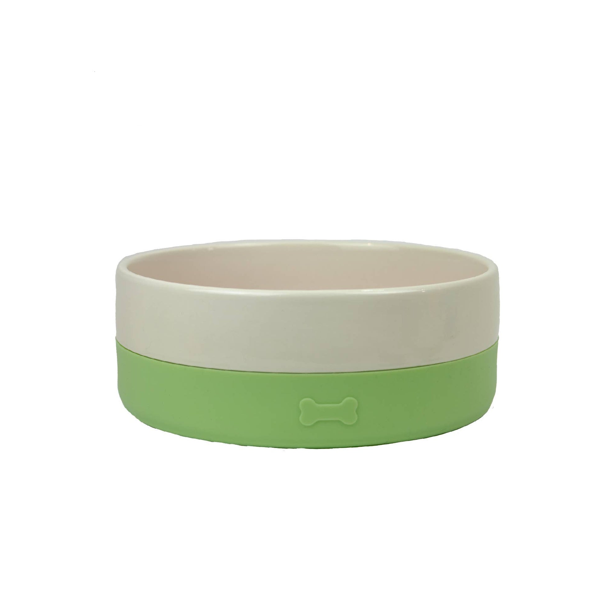 Full view of the Ceramic Bowl with Non-slip Silicone Base showcasing its sleek design and sturdy build.