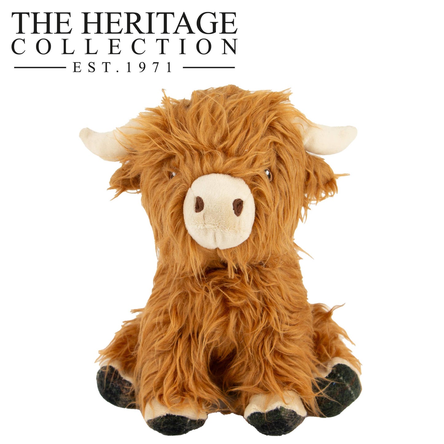 Dog chew toys tough yet soft, designed for gentle play and cuddling. This Highland cow plush toy provides comfort and fun for all dog breeds.