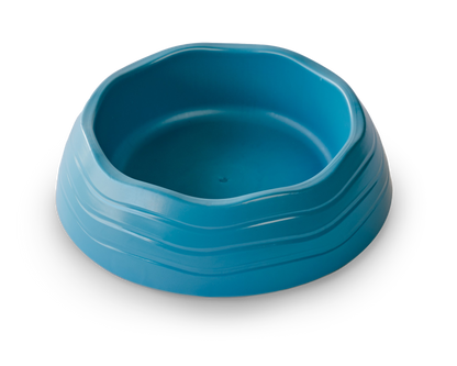  View of the Recycled Ocean Plastic Dog Bowl in blue color with a sleek and modern design.
